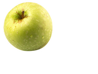 Green apple over white background