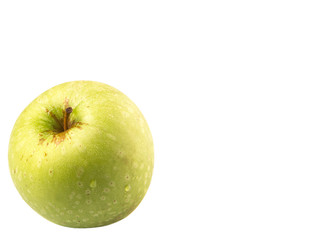 Green apple over white background