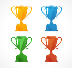 Paper vector icon set flat sports cup