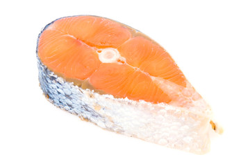 Salmon meat isolated on white background