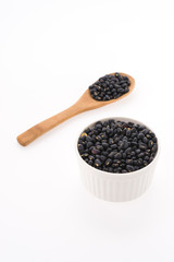 Black beans isolated on white background