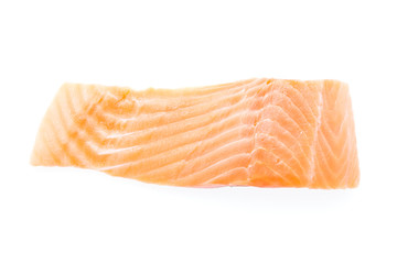 Salmon meat isolated on white