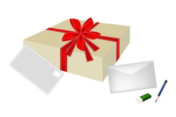 A Lovely Gift Box with Envelope and Postcard