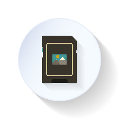 Media flash card flat icon