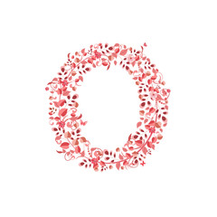 Romantic floral letter O