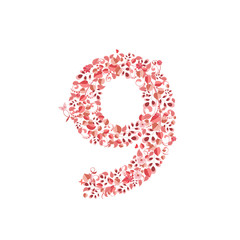Romantic floral number 9