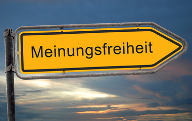Obraz premium Strassenschild 19 - Meinungsfreiheit