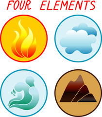 Four elements icons