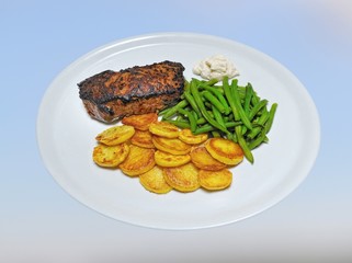 Steak mit Bohnen