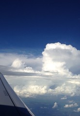 Fototapeta na wymiar view from window airplane 