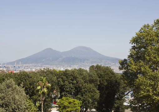 Landscape view of Vesuvius volcano, Naples, Italy