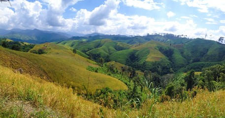 Fototapeta premium Natural landscape view of mountain and blue sky