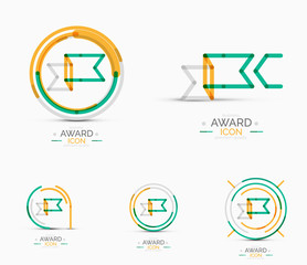 Award icon set, Logo collection