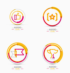 Award icon set, Logo collection