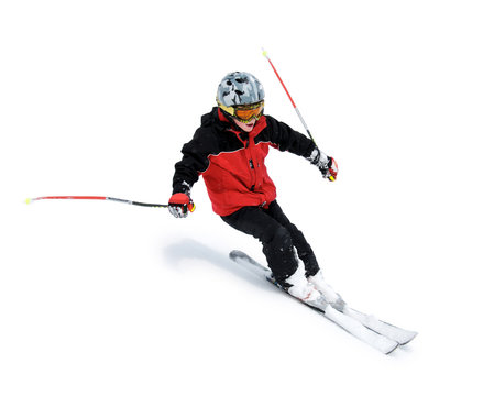 Skikid vor weiss
