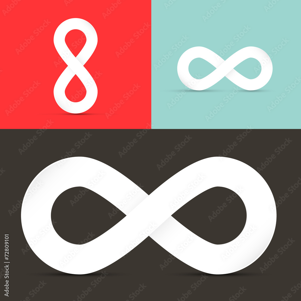 Poster Vector Infinity Symbols Set on Retro Background