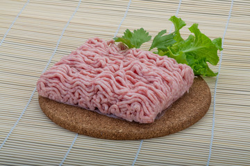 Raw minced pork meat