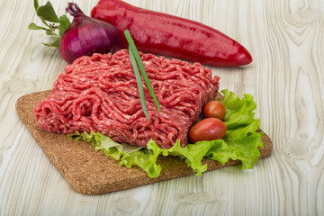 Raw minced beef