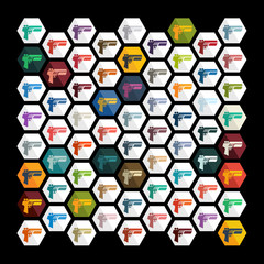 Flat design: gun game