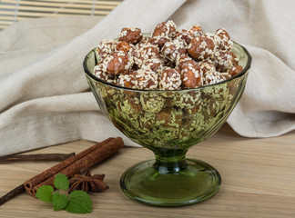 Peanut in honey with sesame seeds