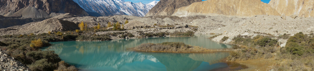 Beautiful lake and mountains in Pasu, Pakistan