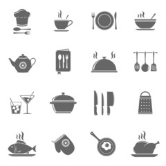 Vector cooking and kitchen icons set