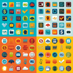 Set of business flat icons