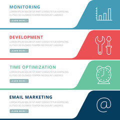 Flat design concept for marketing and management