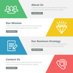 Flat design concept for website template - about us, our mission