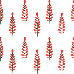 Plants. Watercolor seamless pattern.