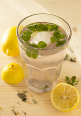 Fresh and cooling lemonade with mint