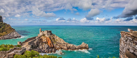 Seascape with church of St Peter, Porto Venere, Italy © JFL Photography