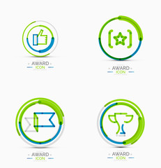 Award icon set, Logo collection