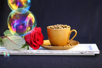 Kaffeetasse mit Seifenblasen