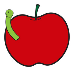 Insect with Apple Vector