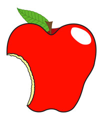 Eaten Apple Vector Illustration
