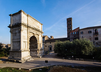 Arch of Titus triumphal arch in Rome Italy