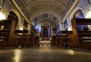 San sebastiano al palatino church interior in Rome, Italy