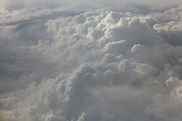 texture of clouds from an airplane view