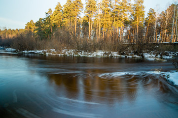 уральская река зимой, Россия