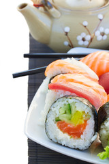 lunch with  sushi dish - obrazy, fototapety, plakaty