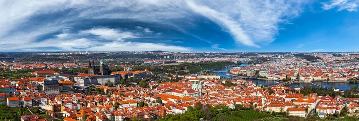 Foto op Canvas Aerial view of Hradchany: the Saint Vitus (St. Vitt's) Cathedral © Dmitry Rukhlenko