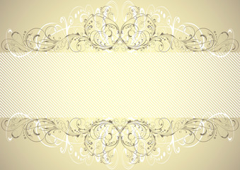 Golden floral background frame