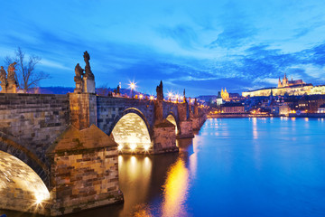 Fototapeta na wymiar Charles bridge, Lesser town, Prague, czech republic