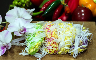 Thai dessert made from flour, sugar, soybean and coconut
