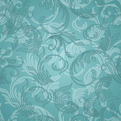 Fototapeta na wymiar Seamless background with abstract floral elements
