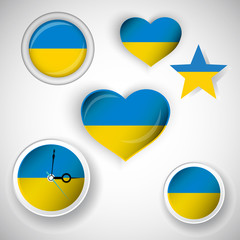Nice icons set of Ukrainian flag