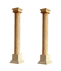 Photo of white column isolated on white background