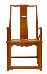 Rosewood chair on white background