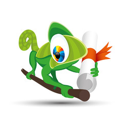 Vector illustration. Chameleon. © Lenan